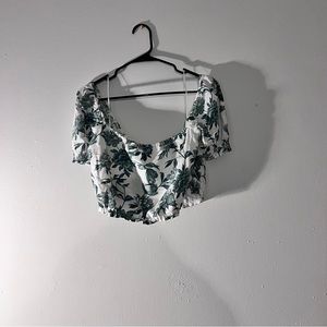 Abercrombie And Fitch Linen Blend Floral Top